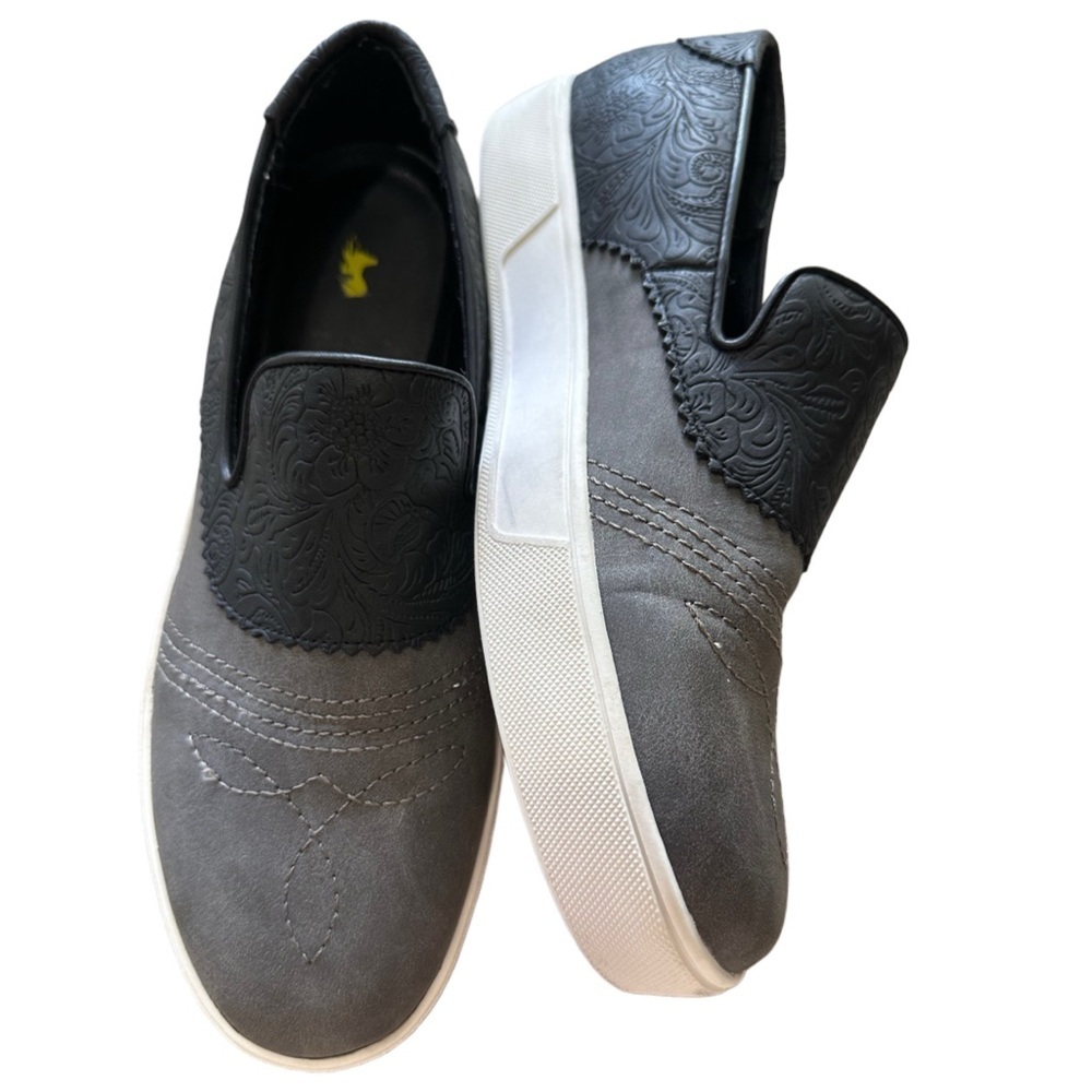 Rosecrans by Volatile Vegan Leather and Western Floral Design Slip Ons Sneakers